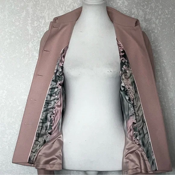 Ted Baker Touch of Cashmere Wool Blend Blazer Sz 3 Luxury European Chic Designer - Picture 10 of 16